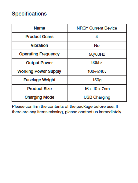 Nrgy Current Device